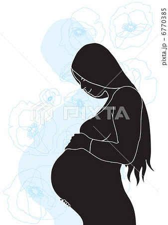 Vector illustration of silhouette of young future mother 6770385