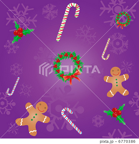 Vector illustration of Christmas seamless background with candies and cookies  6770386