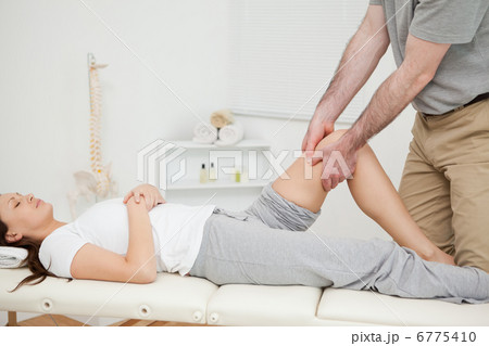 Peaceful woman lying while being manipulated 6775410