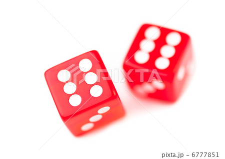 Two red dices in motion Two red dices in motion 6777851