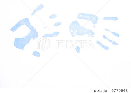 Two blue handprints 6779648