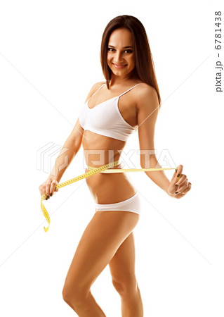 Woman measuring perfect shape of beautiful thigh 6781438