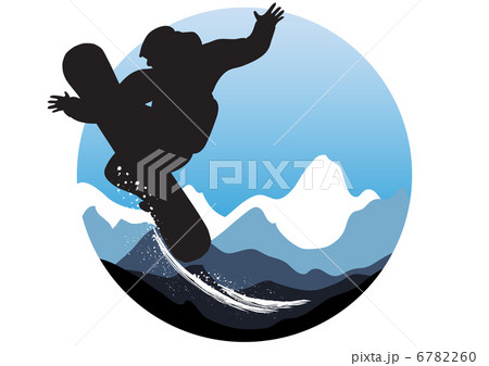 Vector illustration of wintry sporty emblem with snowboarder Vector illustration of wintry sporty emblem with snowboarder 6782260