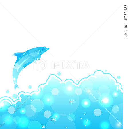 Abstract Water Card With Dolphinのイラスト素材 674