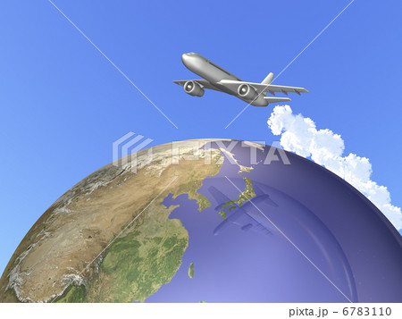 楽しい飛行機の旅を描いた3dレンダリング画像のイラスト素材