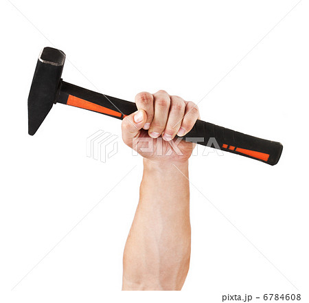 Hand holding a hammer, isolated on white Hand holding a hammer, isolated on white 6784608