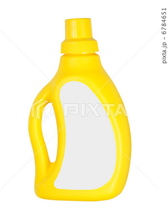 Yellow plastic bottle isolated on white background 6784651