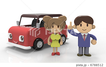 赤い車・2人 赤い車・2人 6788512