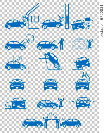 自動車事故・物損・故障などトラブルのピクトグラム 6790831
