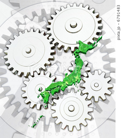 歯車の連動/日本地図 歯車の連動/日本地図 6791483
