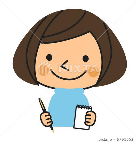 メモをとる女性（カラー） 6791652