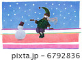 雪だるまと女性 6792836