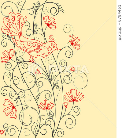 Abstract floral background with bird Abstract floral background with bird 6794461