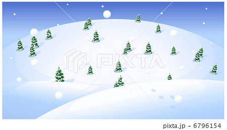 Fir trees over snowcapped landscape 6796154