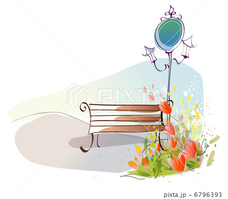 Bench and lamp post 6796393