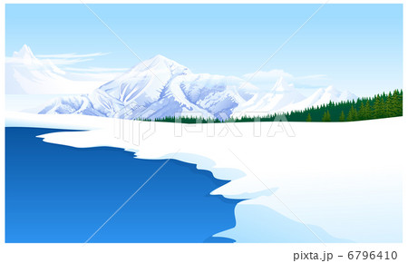 Panoramic view of a snowcapped landscape 6796410