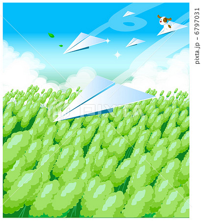 Paper airplanes over a field Paper airplanes over a field 6797031