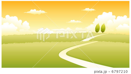 Curved path over green landscape Curved path over green landscape 6797210