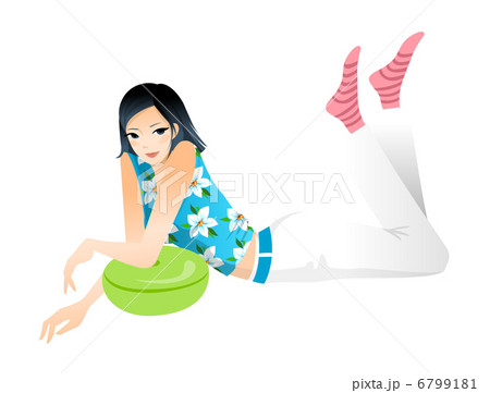 Side view of woman lying down 6799181