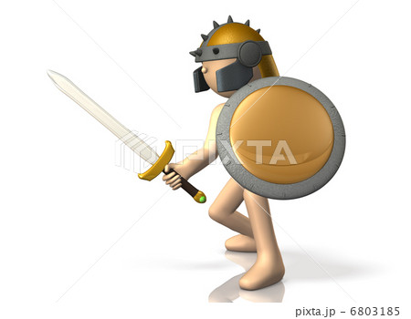 剣士を描いた3dレンダリング画像のイラスト素材
