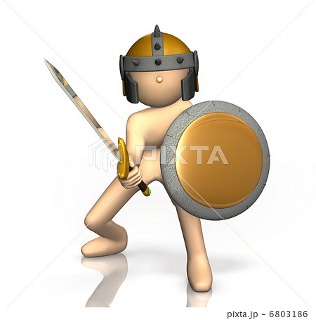 剣士を描いた3dレンダリング画像のイラスト素材