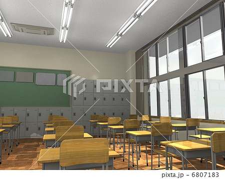 教室 窓側3 のイラスト素材