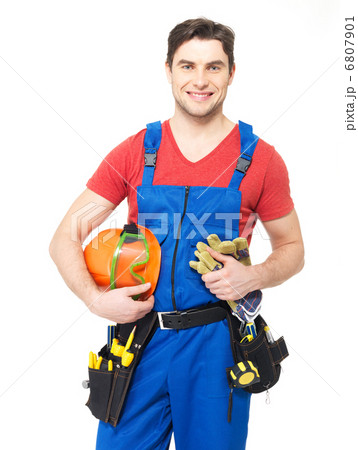Portrait of manual worker with tools Portrait of manual worker with tools 6807901