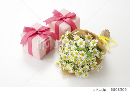 マトリカリアの花束とギフトボックス 6808506