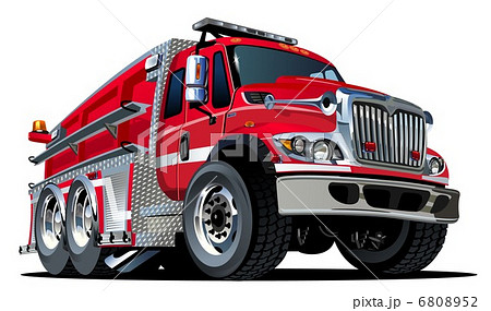 Cartoon Fire Truck - Stock Illustration [6808952] - PIXTA