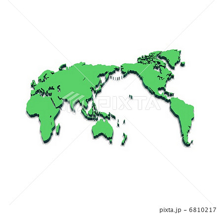 緑のの世界地図 白地図のイラスト素材