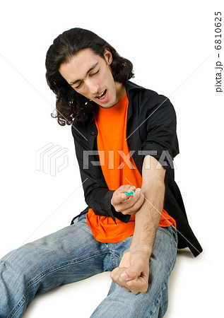 Drug addict during injection 6810625
