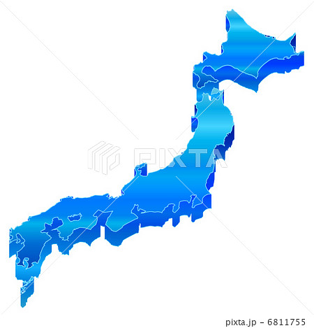 日本地図 日本 地図 3Dのイラスト素材 [6811755] - PIXTA