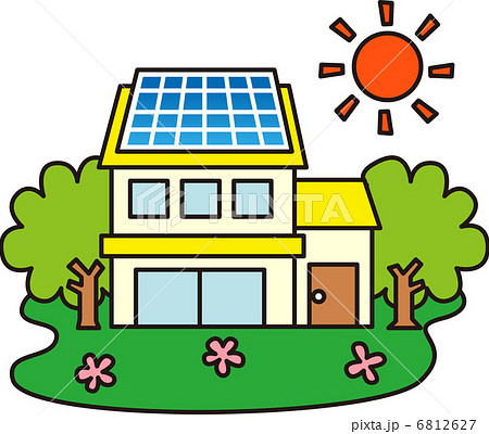 太陽光発電のイラスト素材