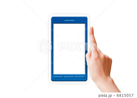 青いスマートフォンにタッチ！ 6815057