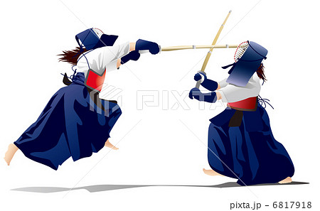 改訂 剣道試合 女性 のイラスト素材