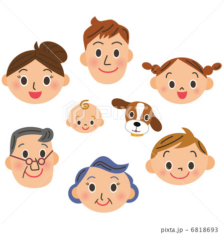 家族の顔のイラスト素材