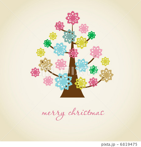 Christmas tree on paper background. Holiday vector card 6819475