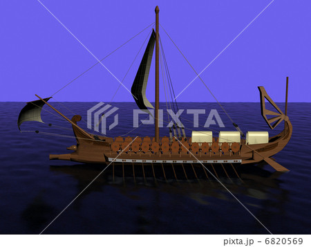 Ancient Greek galley of wood 6820569