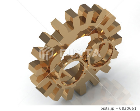 Illustration of three gold gear Illustration of three gold gear 6820661
