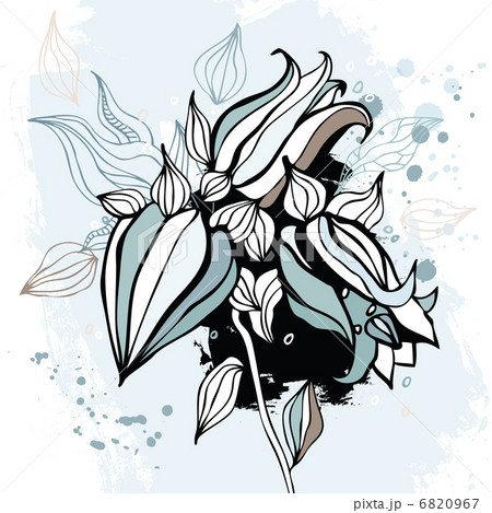 Bluebell flower. Watercolor background. 6820967