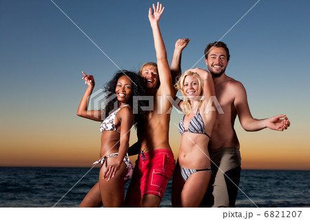 People having party at beach 6821207