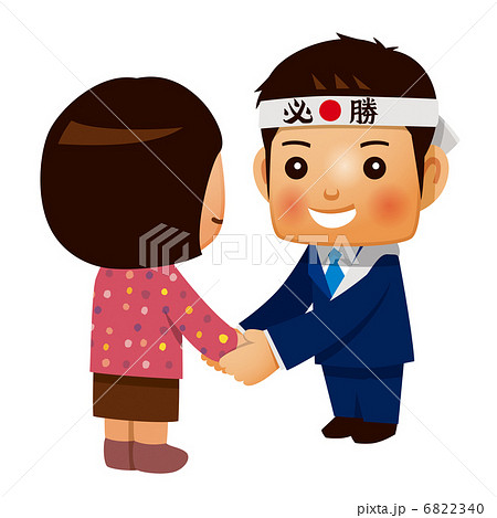 有権者と握手する男性候補者 6822340