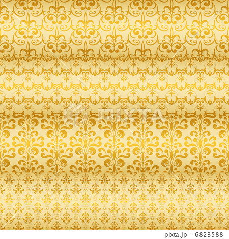 Vector Seamless Golden Floral Borders Vector Seamless Golden Floral Borders 6823588