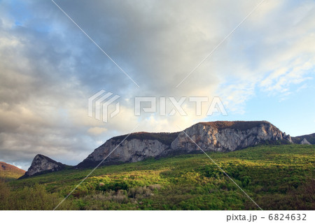 Evening spring mountains landscape (Crimea, Ukraine) 6824632