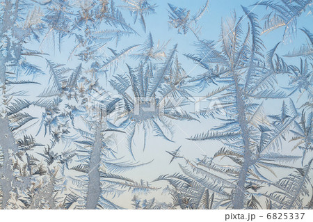 The abstract frosty pattern on glass 6825337