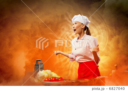 Asian female cook in anger 6827040