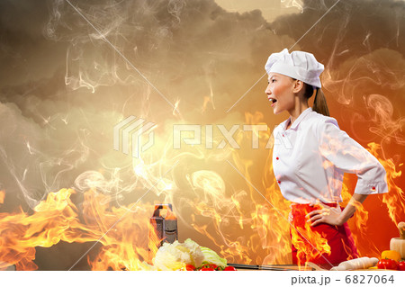 Asian female cook in anger 6827064