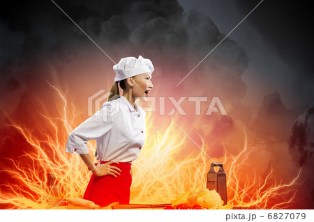 Asian female cook in anger 6827079