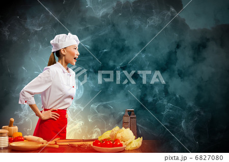 Asian female cook in anger Asian female cook in anger 6827080
