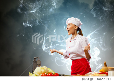 Asian female cook in anger 6827141
